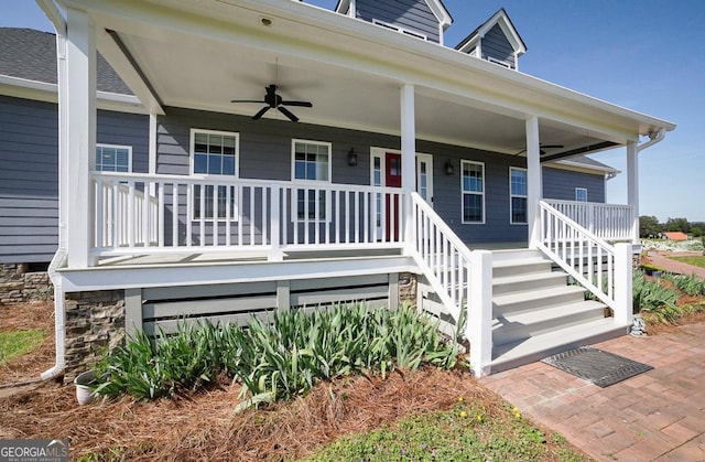 2587 Moons Grove Church Rd, Colbert, GA 30628 - property entrance with covered porch and a ceiling fan