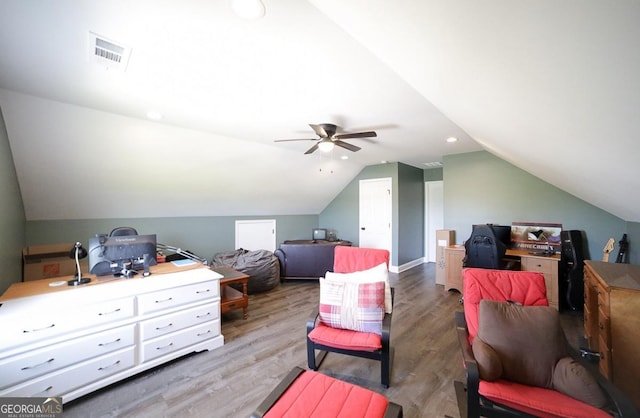2587 Moons Grove Church Rd, Colbert, GA 30628 - bedroom with lofted ceiling and wood finished floors