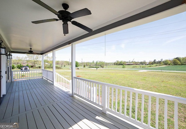 2587 Moons Grove Church Rd, Colbert, GA 30628 - porch with ceiling fan and a yard