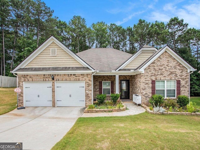113 Citadel Dr, Hampton, GA 30228 - view of front facade featuring a garage, a front lawn, concrete driveway, and brick siding