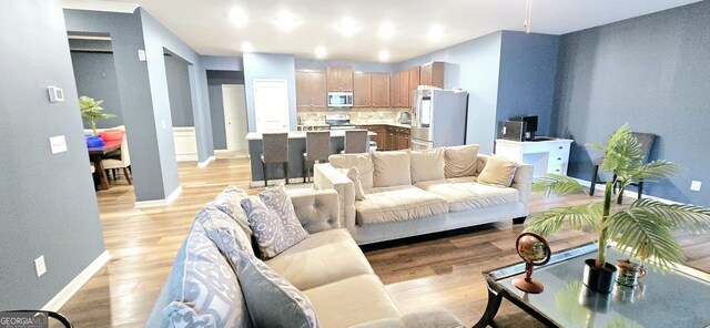 113 Citadel Dr, Hampton, GA 30228 - living room with light wood-style flooring and baseboards