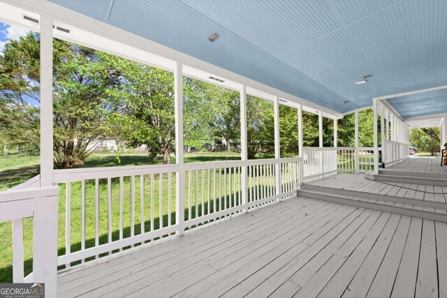 5198 Holly Springs Rd, Pendergrass, GA 30567 - deck with a yard