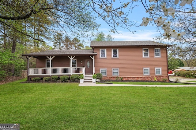 3916 S Martin Way, Lithia Springs, GA 30122 - tri-level home with a front lawn and covered porch