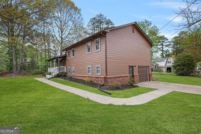 3916 S Martin Way, Lithia Springs, GA 30122 - view of home's exterior with a lawn, an attached garage, driveway, and brick siding