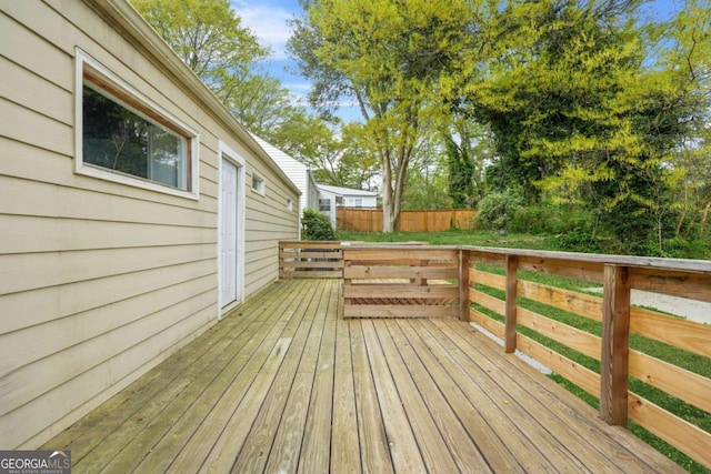 wooden terrace with fence