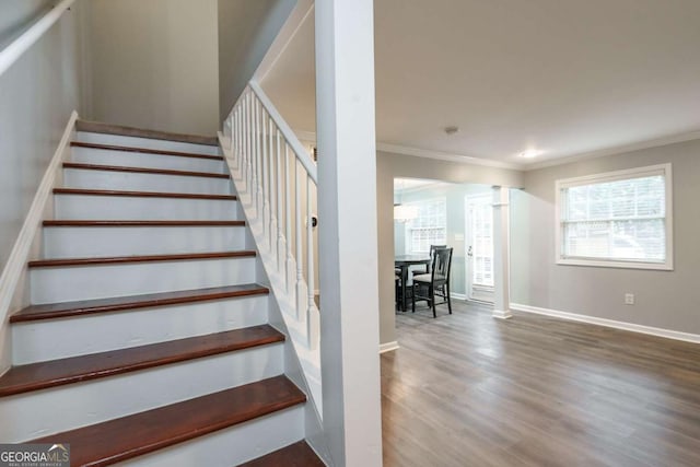 771 Jordan Ln Unit K, Decatur, GA 30033 - stairway featuring crown molding and wood finished floors