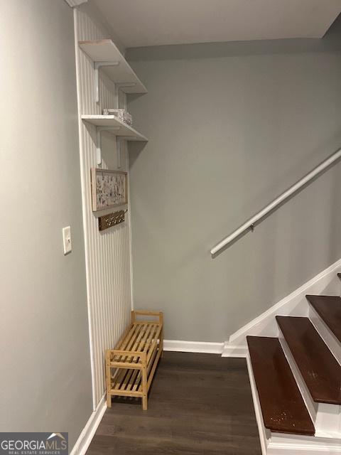 771 Jordan Ln Unit K, Decatur, GA 30033 - mudroom featuring baseboards and dark wood-type flooring
