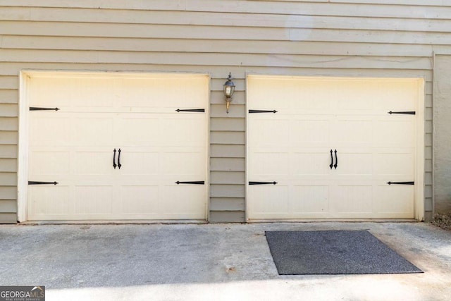view of garage