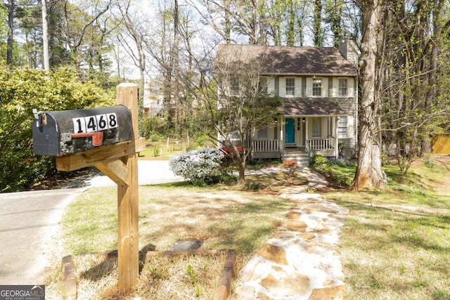 view of front of property with covered porch