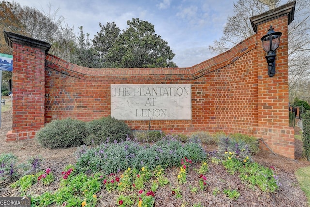 view of community sign