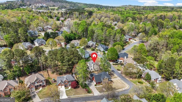 4522 Willow Oak Trl, Powder Springs, GA 30127 - bird's eye view featuring a residential view and a view of trees