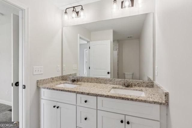 3143 Lee Cir, Buford, GA 30518 - full bath featuring toilet, a sink, and double vanity