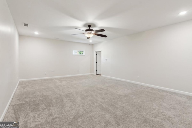 3143 Lee Cir, Buford, GA 30518 - spare room featuring baseboards, visible vents, ceiling fan, and carpet