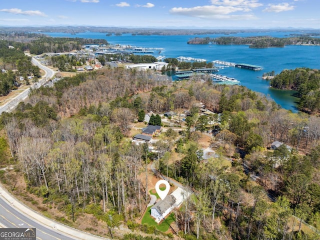3143 Lee Cir, Buford, GA 30518 - drone / aerial view with a forest view and a water view