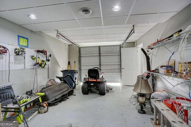 garage with visible vents