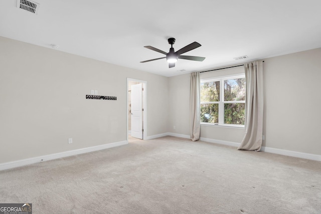 106 Canter Ct, Savannah, GA 31406 - empty room with visible vents, ceiling fan, carpet flooring, and baseboards