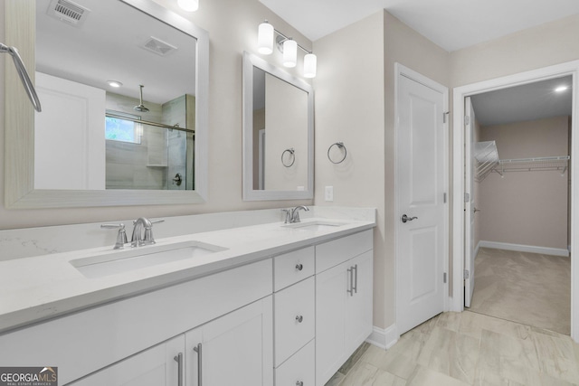 106 Canter Ct, Savannah, GA 31406 - bathroom featuring double vanity, visible vents, and a sink