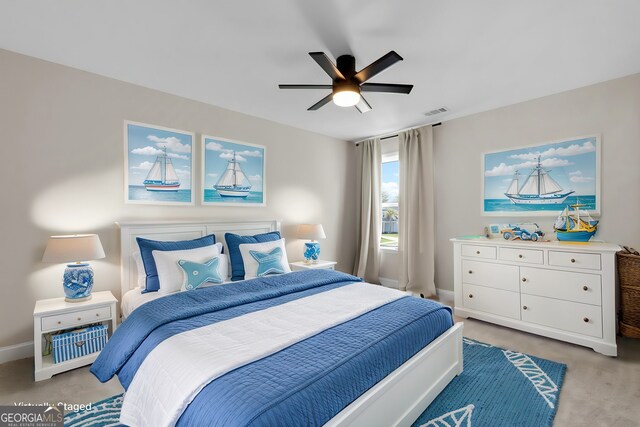 106 Canter Ct, Savannah, GA 31406 - bedroom featuring ceiling fan, baseboards, and visible vents