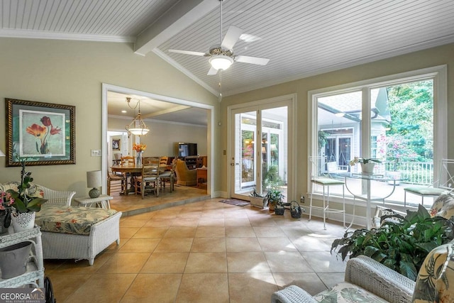 272 Sleepy Hollow Rd, Lafayette, GA 30728 - sunroom with wooden ceiling, lofted ceiling with beams, and wood finished floors