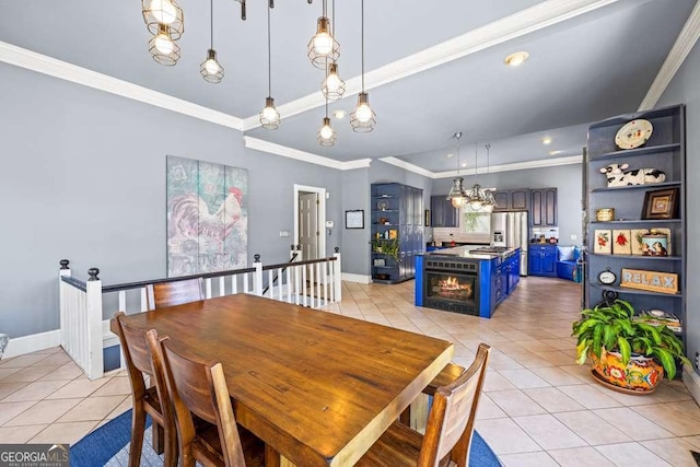 1768 Hood Rd, Dacula, GA 30019 - dining room with light tile patterned flooring, ornamental molding, and baseboards
