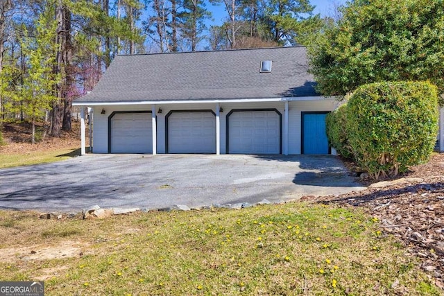 1768 Hood Rd, Dacula, GA 30019 - view of front facade with an outdoor structure and a shingled roof