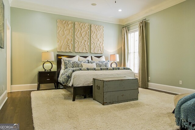 2 Palmer Dr NW, Rome, GA 30165 - bedroom with crown molding, wood finished floors, and recessed lighting