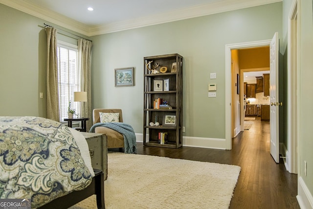 2 Palmer Dr NW, Rome, GA 30165 - bedroom with dark wood-type flooring, crown molding, and recessed lighting