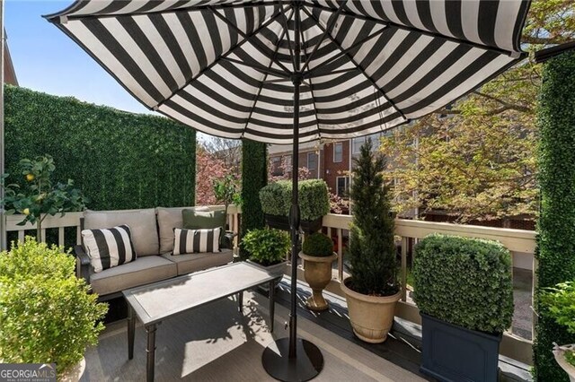2630 Milford Ln, Alpharetta, GA 30009 - balcony featuring an outdoor hangout area