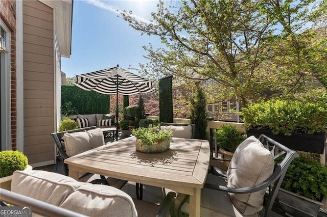 2630 Milford Ln, Alpharetta, GA 30009 - view of patio / terrace with an outdoor hangout area and outdoor dining space