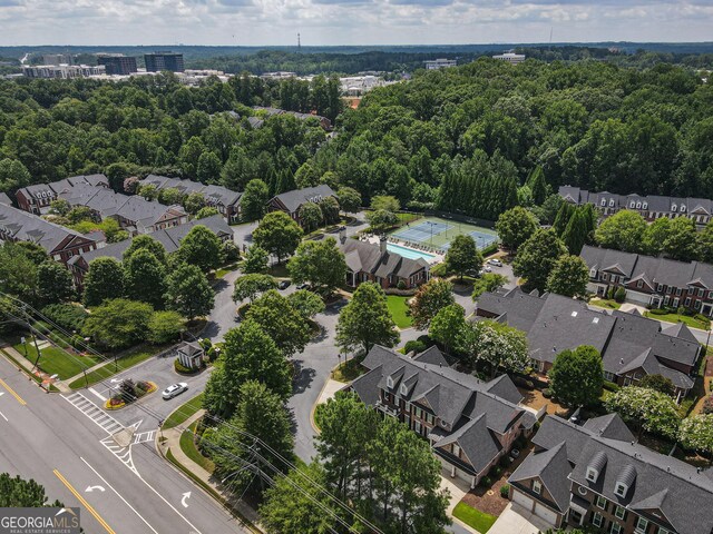 2630 Milford Ln, Alpharetta, GA 30009 - aerial view of residential area with a pool