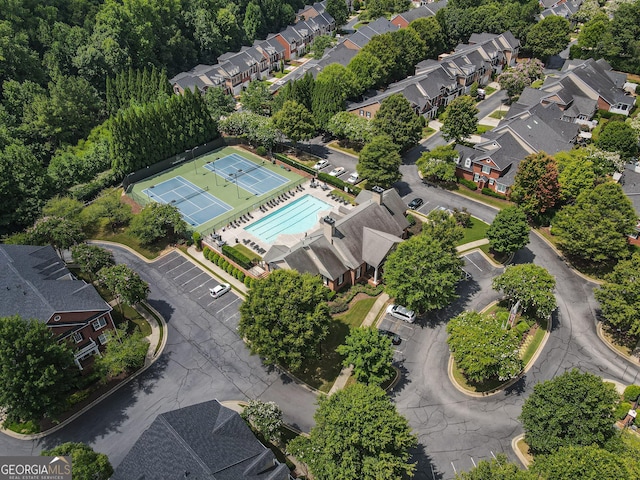 2630 Milford Ln, Alpharetta, GA 30009 - aerial perspective of suburban area featuring a pool