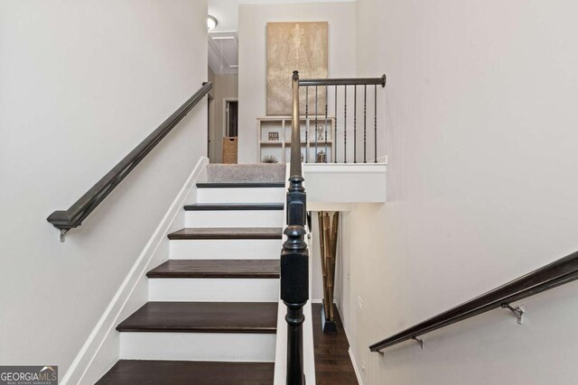 2699 Village Park Bnd, Duluth, GA 30096 - staircase with wood finished floors and baseboards
