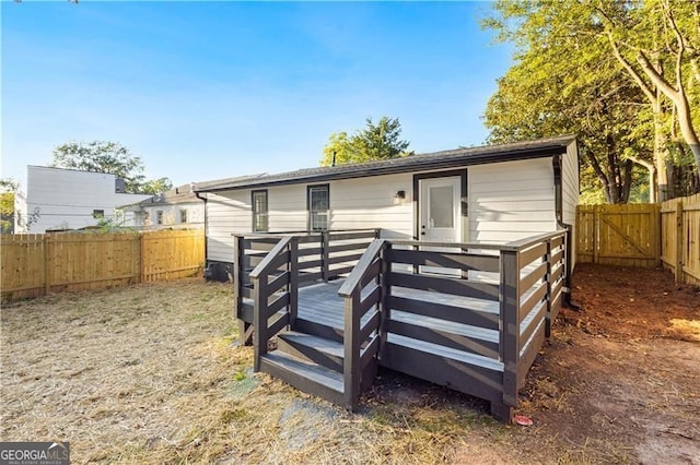 358 Roy St SW, Atlanta, GA 30310 - rear view of property with a wooden deck and a fenced backyard