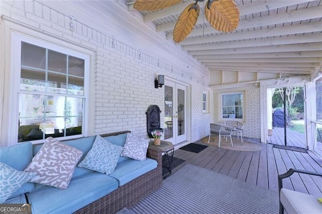 3811 Valley Green Dr, Marietta, GA 30068 - wooden deck featuring french doors and outdoor dining space
