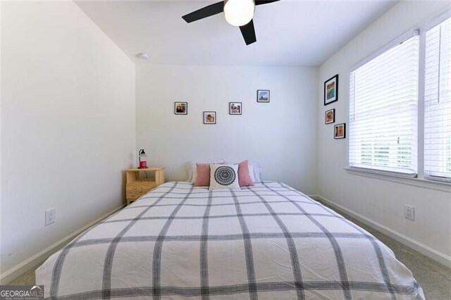 3811 Valley Green Dr, Marietta, GA 30068 - bedroom featuring baseboards, a ceiling fan, and carpet
