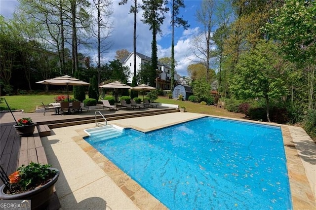 3811 Valley Green Dr, Marietta, GA 30068 - swimming pool with a patio area and a wooden deck