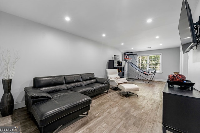 292 Old Rosser Rd, Stone Mountain, GA 30087 - living area with recessed lighting, baseboards, and light wood-style flooring