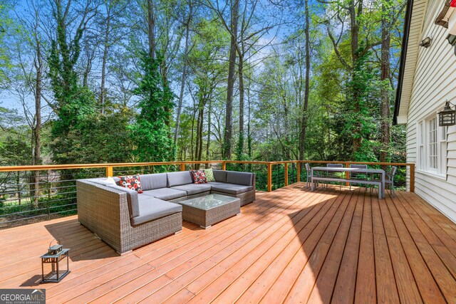 292 Old Rosser Rd, Stone Mountain, GA 30087 - wooden terrace featuring outdoor lounge area