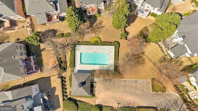 aerial view with a residential view