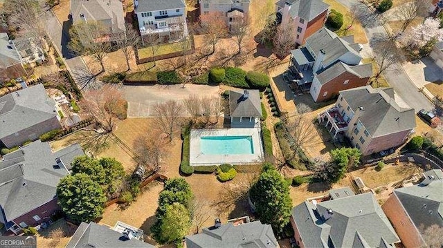 drone / aerial view with a residential view