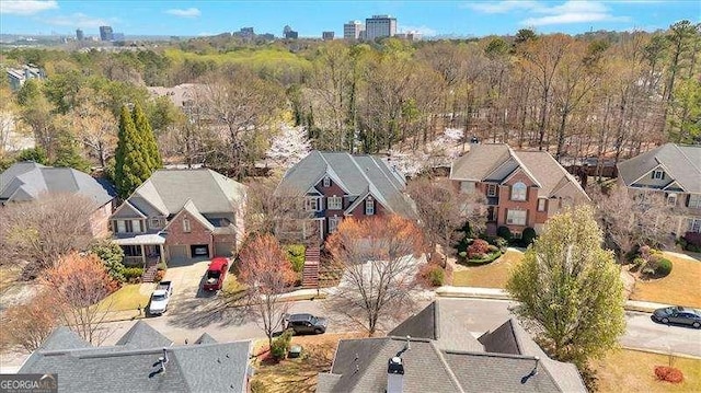 drone / aerial view with a residential view