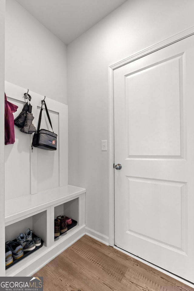 133 Bastian Rd, Mcdonough, GA 30252 - mudroom featuring wood finished floors and baseboards