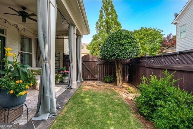 715 Saybeck Way, Milton, GA 30004 - view of yard with a gate and ceiling fan