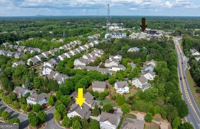 715 Saybeck Way, Milton, GA 30004 - aerial perspective of suburban area featuring a heavily wooded area