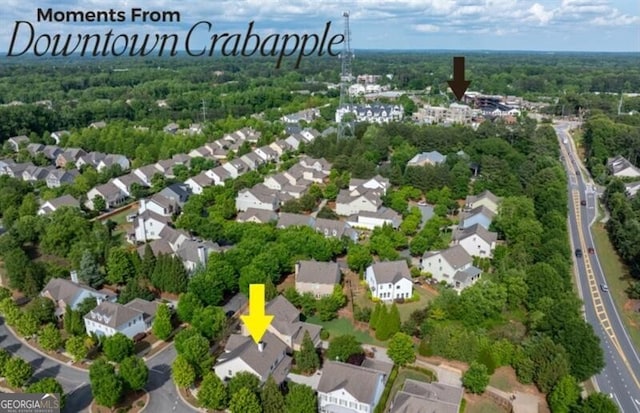 715 Saybeck Way, Milton, GA 30004 - aerial view of residential area with a heavily wooded area