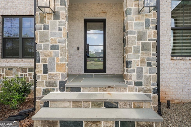 4980 Wildeoak Trl, Douglasville, GA 30135 - doorway to property with stone siding