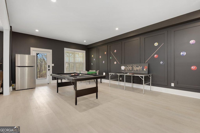 4980 Wildeoak Trl, Douglasville, GA 30135 - game room with light wood-style floors and recessed lighting