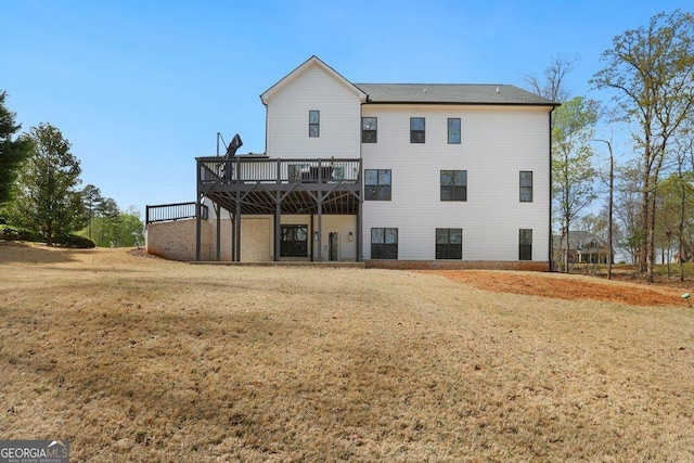 4980 Wildeoak Trl, Douglasville, GA 30135 - rear view of property with a deck and a yard