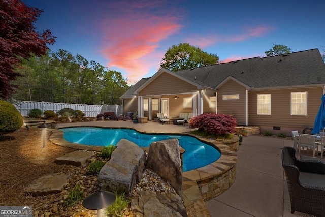 155 Duncans Mill Dr, Locust Grove, GA 30248 - view of pool featuring fence, a fenced in pool, and a patio area