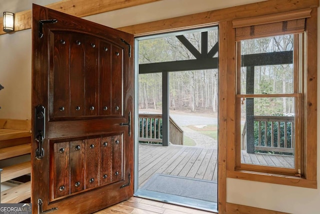 142 Holland Dam Dr, Maysville, GA 30558 - doorway with light wood-type flooring